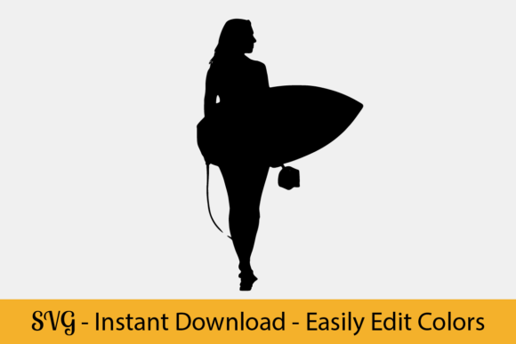 Download Surfer Woman Graphic, SVG - Premium Bundle