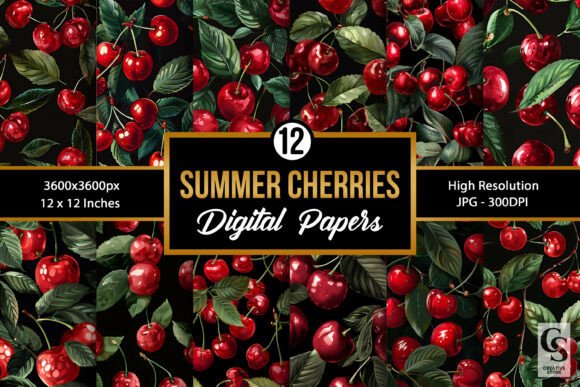 Download Summer Sweet Cherries Seamless Pattern - Sweet cherries Collection