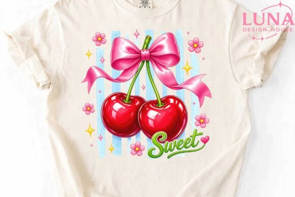 Download Sweet Cherries with Pink Bow PNG Clipart - Sweet cherries Collection