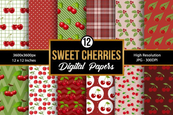 Download Sweet Cherries Digital Papers - Sweet cherries Collection