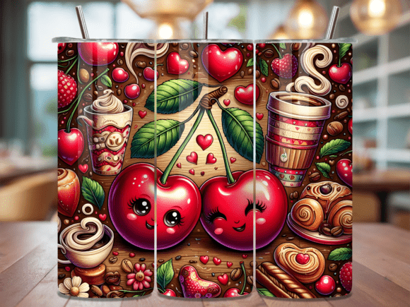 Download Sweet Cherries Coffee Valentine Tumbler - Sweet cherries Collection