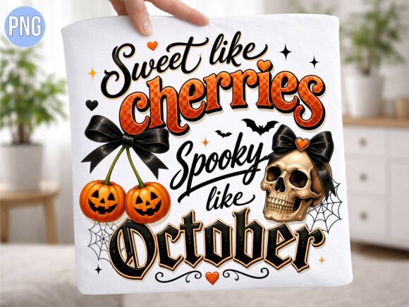 Download Sweet Cherries Spooky October Skull PNG - Sweet cherries Collection