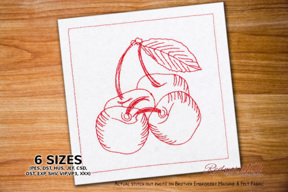 Download Sweet Cherries Redwork - Sweet cherries Collection