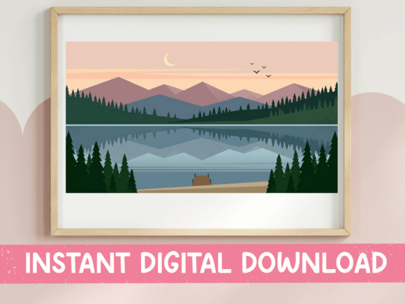 Download Mountain Lake Landscape Nature Print - Nature print Collection